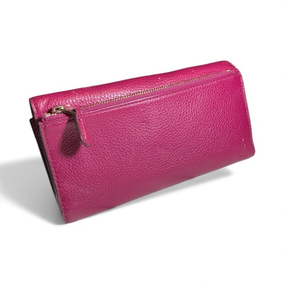 Coach Fuchsia Leather Clutch (item#b136) - Picture 2 of 9